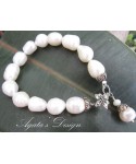 White Freshwater Pearls Sterling Silver Bracelet