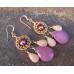 Fuchsia Quartz Pink Aventurine Freshwater Pearls  Gold Filled Earrings