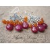 Ruby Orange Carnelian Sterling Silver Chandelier Earrings