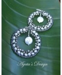 White Freshwater Pearls Sterling Silver Hoop Earrings