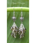 Smoky Quartz Freshwater Pearls Sterling Silver Earrings