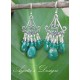 Emerald Green Onyx Sterling Silver Chandelier Earrings