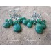 Emerald Green Onyx Sterling Silver Chandelier Earrings