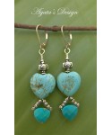 Turquoise Hearts Sterling Silver Earrings