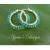 Turquoise  Sterling Silver  Hoop  Earrings
