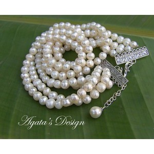 White Freshwater Pearls  Sterling Silver  Necklace