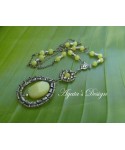 Olive Serpentine Coiled Sterling Silver Necklace